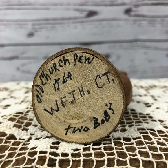 Vintage Hand Carved Owl Set Solid Wood Sculpture - Picture 5 of 8